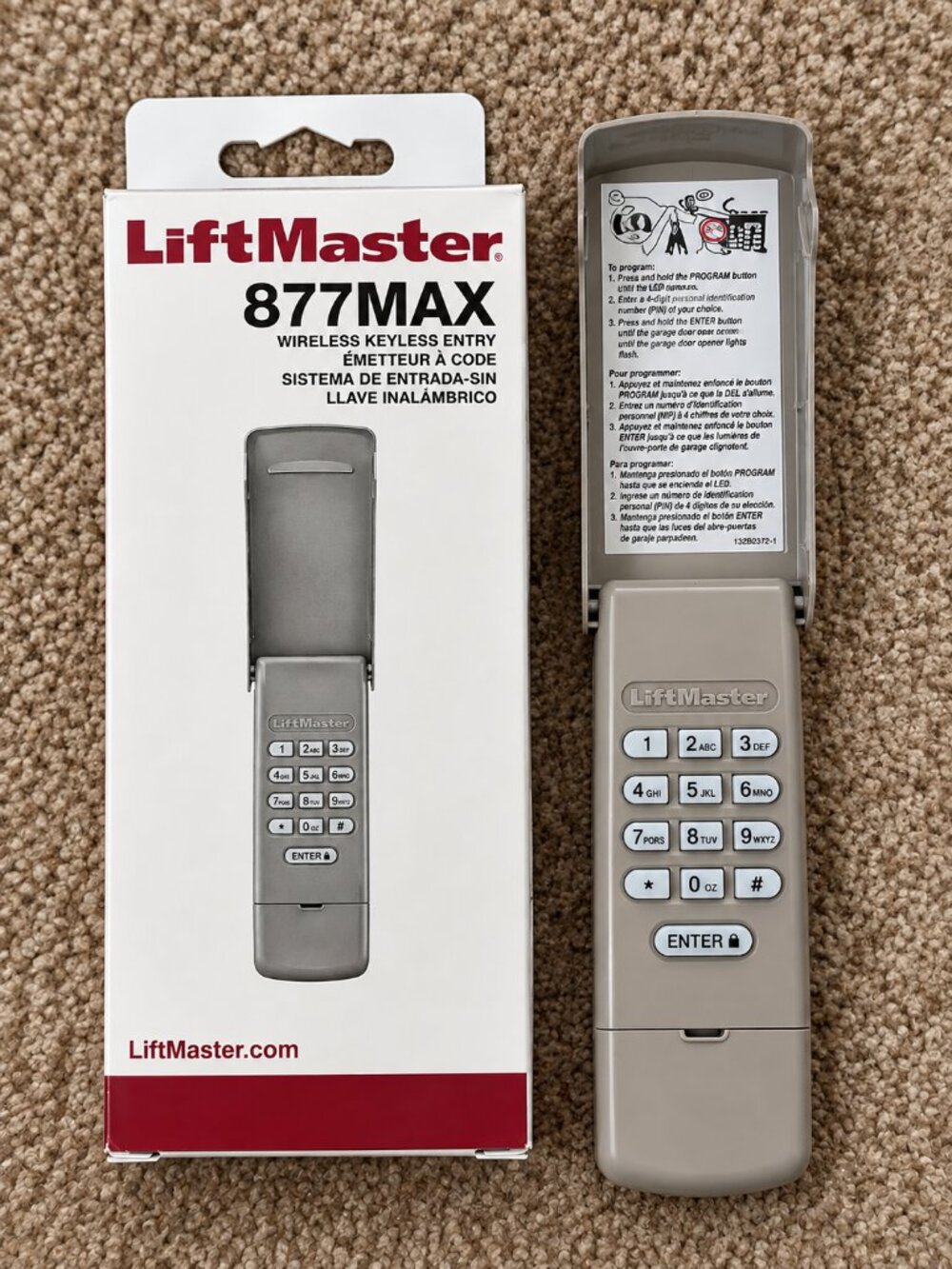 LiftMaster 877MAX Garage Door Opener Keypad Remote Keyless Entry Wireless